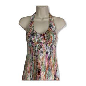 CAbi Style 630 Multi Color Dot Halter Dress XS